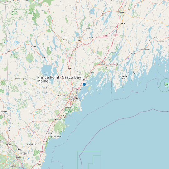 Map of Prince Point, Casco Bay, Maine Tide Prediction Station