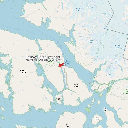 Prolewy Rocks, Wrangell Narrows, Alaska Current map