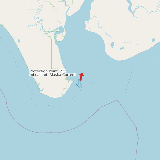 Map of Protection Point, 2.5 mi east of, Alaska Current Prediction Station
