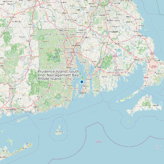 Prudence Island, south end, Narragansett Bay, Rhode Island map