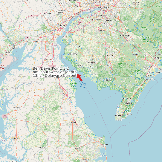 Ben Davis Point, 3.2 nmi southwest of (depth 13 ft), Delaware Current map