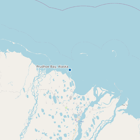 Map of Prudhoe Bay, Alaska Tide Prediction Station