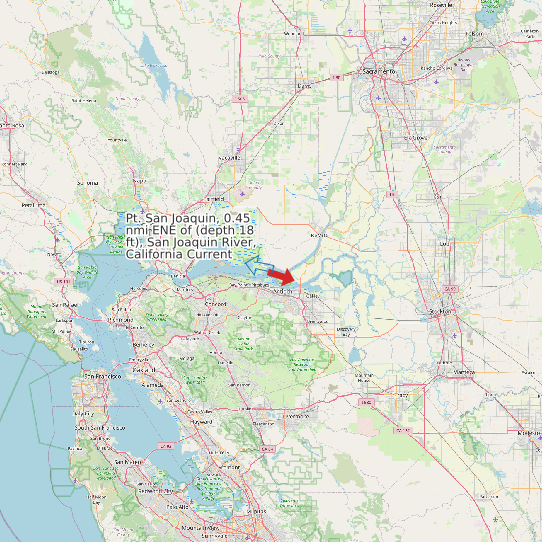 Pt. San Joaquin, 0.45 nmi ENE of (depth 18 ft), San Joaquin River, California Current map
