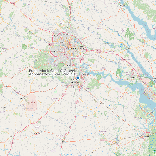 Puddledock Sand & Gravel, Appomattox River, Virginia map