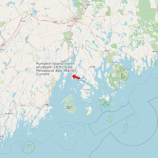 Pumpkin Island, north of (depth 14 ft), East Penobscot Bay, Maine Current map