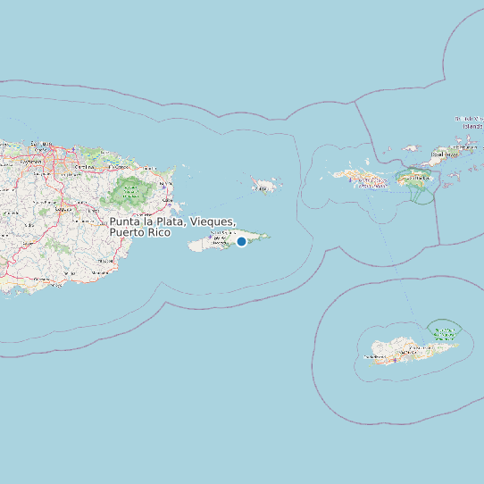 Map of Punta la Plata, Vieques, Puerto Rico Tide Prediction Station