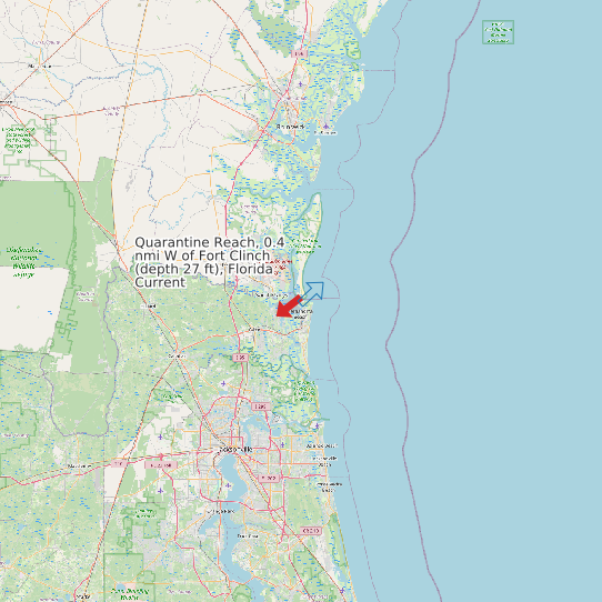 Quarantine Reach, 0.4 nmi W of Fort Clinch (depth 27 ft), Florida Current map