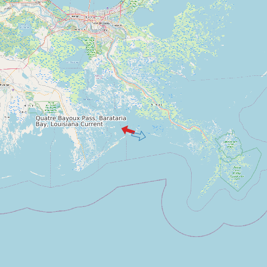 Quatre Bayoux Pass, Barataria Bay, Louisiana Current map