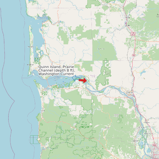Map of Quinn Island, Prairie Channel (depth 8 ft), Washington Current Prediction Station
