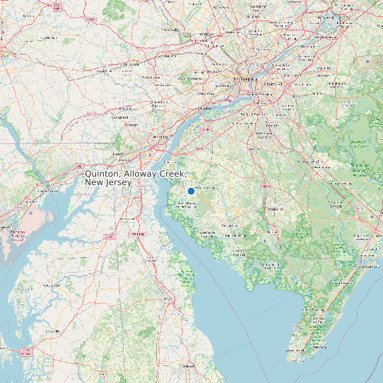 Quinton, Alloway Creek, New Jersey map