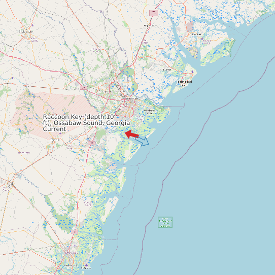 Raccoon Key (depth 10 ft), Ossabaw Sound, Georgia Current map
