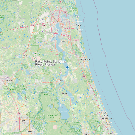 Racy Point, St. Johns River, Florida map