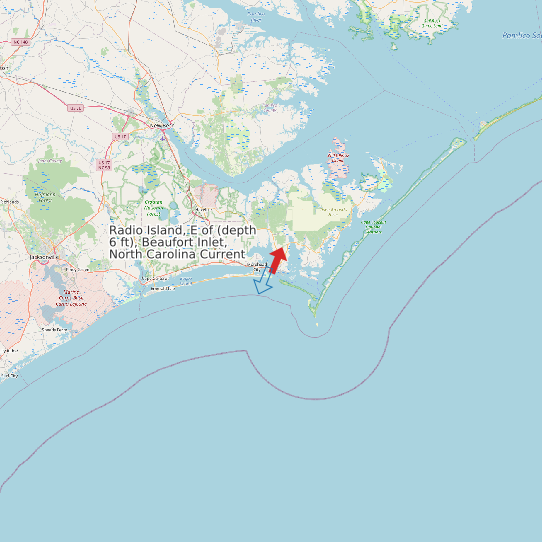 Radio Island, E of (depth 6 ft), Beaufort Inlet, North Carolina Current map