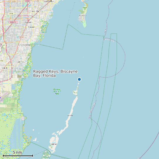 Map of Ragged Keys, Biscayne Bay, Florida Tide Prediction Station