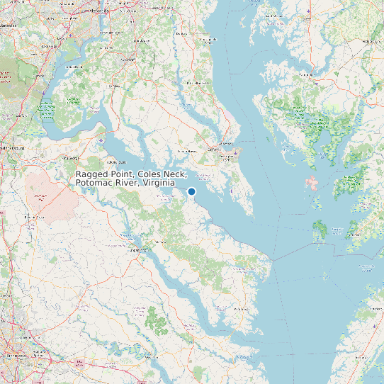 Ragged Point, Coles Neck, Potomac River, Virginia map
