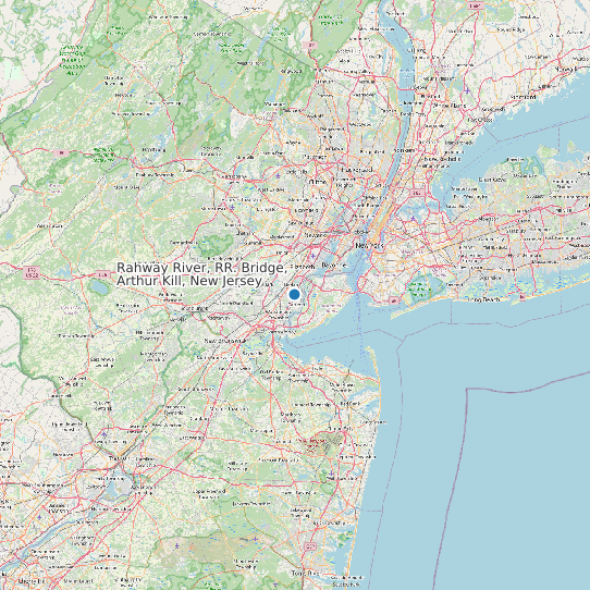 Map of Rahway River, RR. Bridge, Arthur Kill, New Jersey Tide Prediction Station