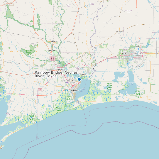 Map of Rainbow Bridge, Neches River, Texas Tide Prediction Station