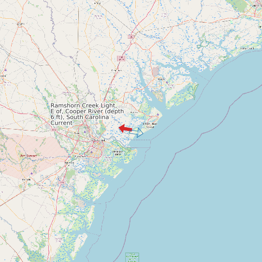 Ramshorn Creek Light, E of, Cooper River (depth 6 ft), South Carolina Current map