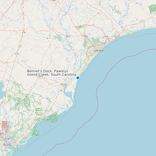 Bennet's Dock, Pawleys Island Creek, South Carolina map