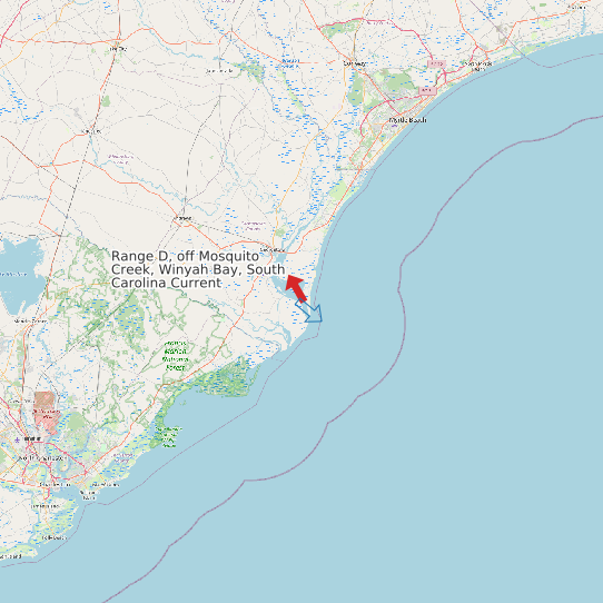Map of Range D, off Mosquito Creek, Winyah Bay, South Carolina Current Prediction Station