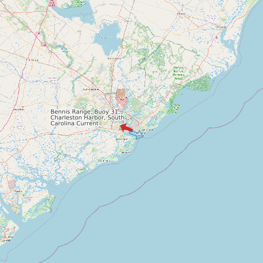 Map of Bennis Range, Buoy 31, Charleston Harbor, South Carolina Current Prediction Station