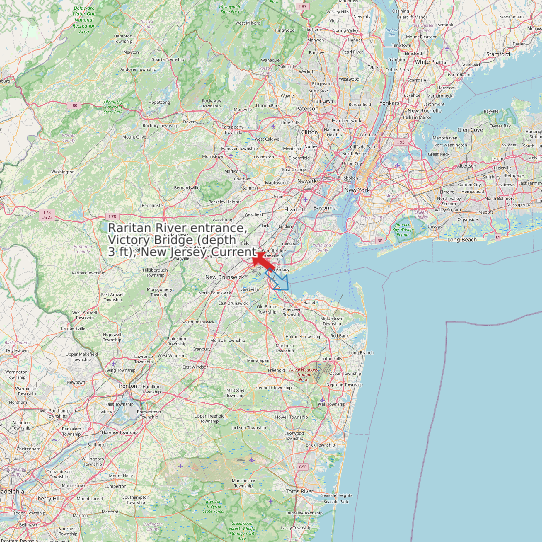 Raritan River entrance, Victory Bridge (depth 3 ft), New Jersey Current map
