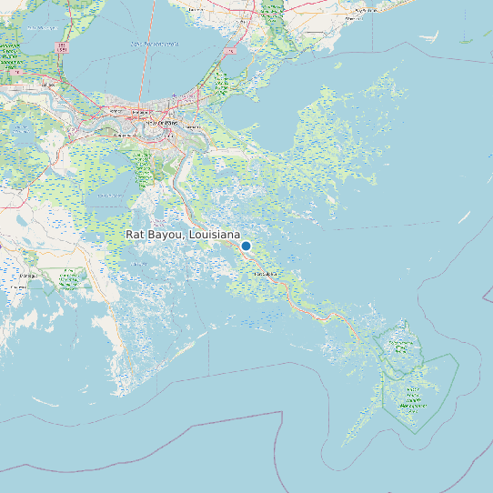Map of Rat Bayou, Louisiana Tide Prediction Station