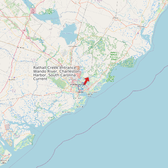 Rathall Creek entrance, Wando River, Charleston Harbor, South Carolina Current map
