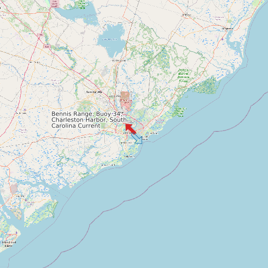Bennis Range, Buoy 34, Charleston Harbor, South Carolina Current map