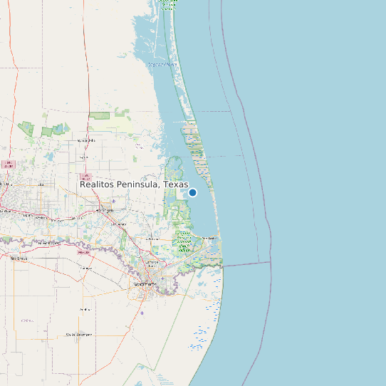 Map of Realitos Peninsula, Texas Tide Prediction Station