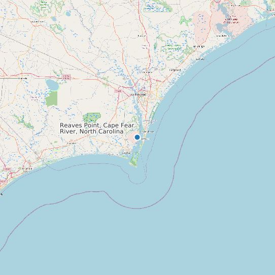Map of Reaves Point, Cape Fear River, North Carolina Tide Prediction Station