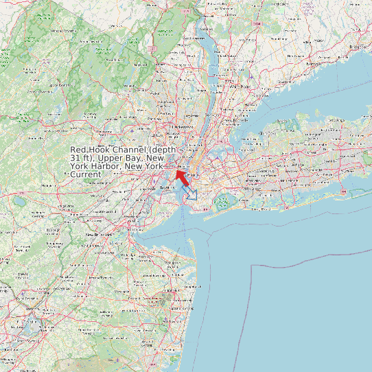 Red Hook Channel (depth 31 ft), Upper Bay, New York Harbor, New York Current map