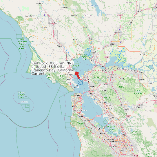 Red Rock, 0.60 nmi NNE of (depth 38 ft), San Francisco Bay, California Current map