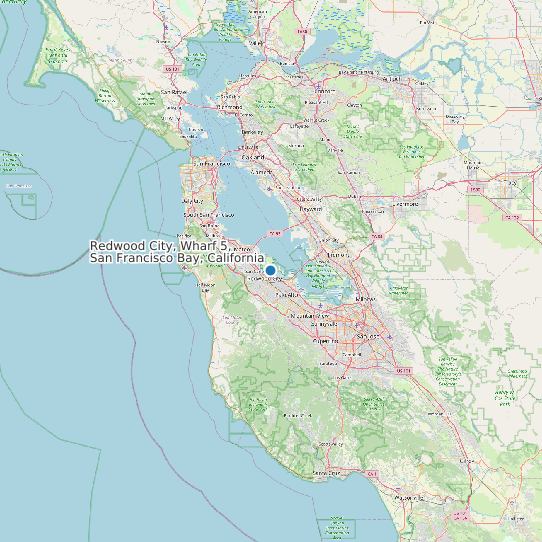 Redwood City, Wharf 5, San Francisco Bay, California map