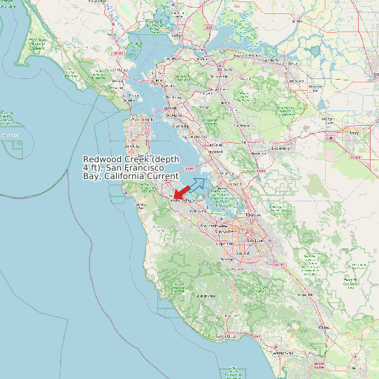 Redwood Creek (depth 4 ft), San Francisco Bay, California Current map