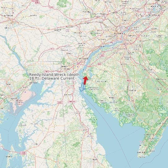 Reedy Island Wreck (depth 18 ft), Delaware Current map