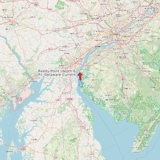 Map of Reedy Point (depth 6 ft), Delaware Current Prediction Station
