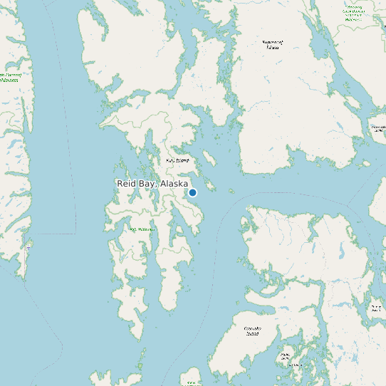 Map of Reid Bay, Alaska Tide Prediction Station