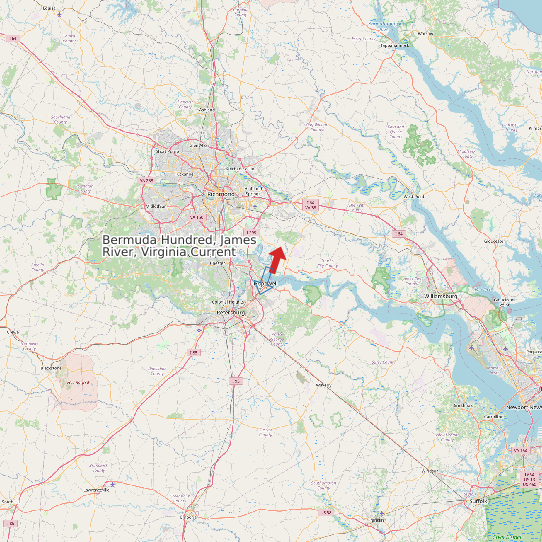 Bermuda Hundred, James River, Virginia Current map