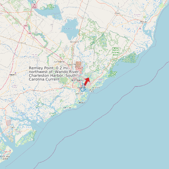 Remley Point, 0.2 mi northwest of, Wando River, Charleston Harbor, South Carolina Current map