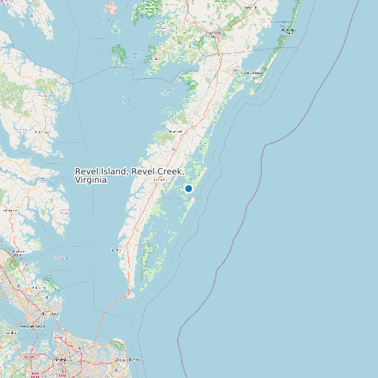 Map of Revel Island, Revel Creek, Virginia Tide Prediction Station