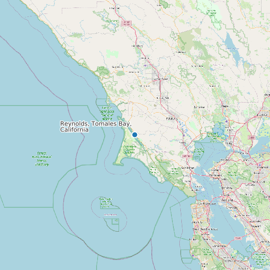 Reynolds, Tomales Bay, California map