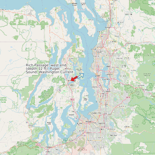 Map of Rich Passage, west end (depth 12 ft), Puget Sound, Washington Current Prediction Station