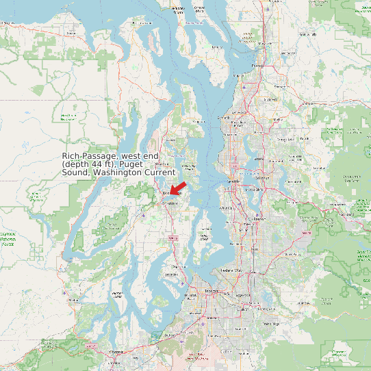Rich Passage, west end (depth 44 ft), Puget Sound, Washington Current map