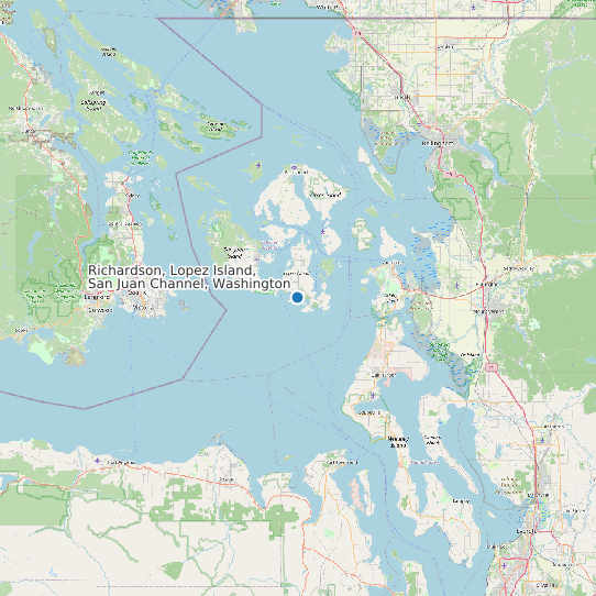 Map of Richardson, Lopez Island, San Juan Channel, Washington Tide Prediction Station
