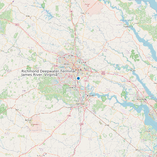 Map of Richmond Deepwater Terminal, James River, Virginia Tide Prediction Station