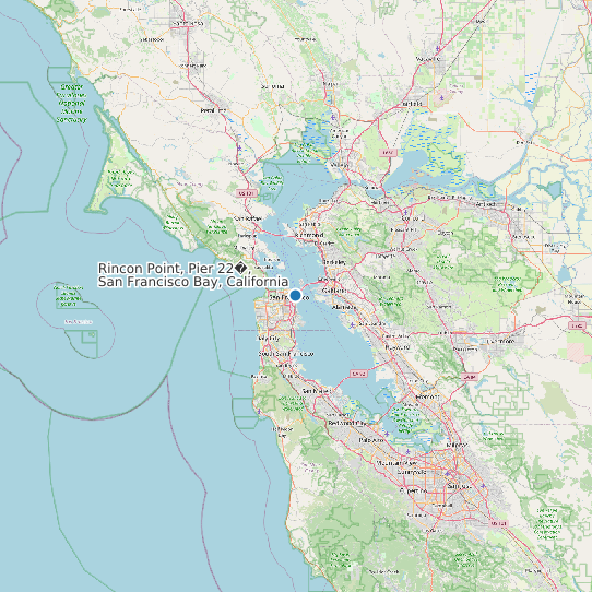 Rincon Point, Pier 22�, San Francisco Bay, California map