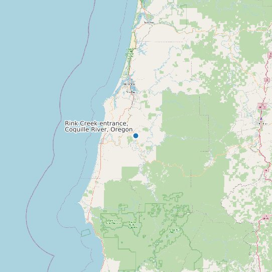 Rink Creek entrance, Coquille River, Oregon map