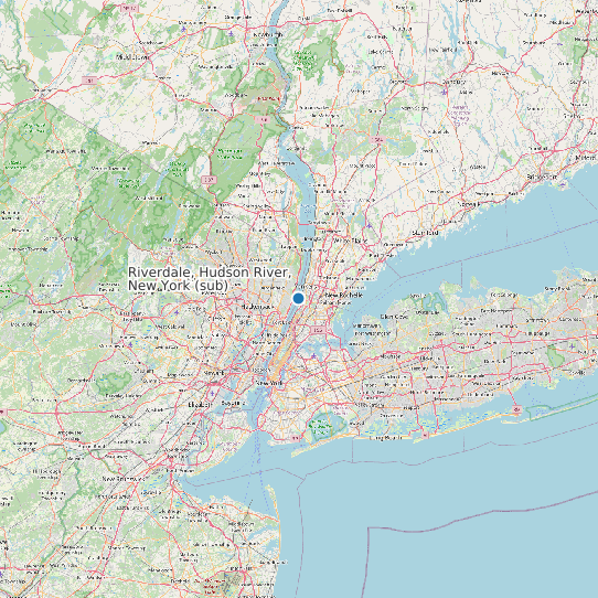 Map of Riverdale, Hudson River, New York (sub) Tide Prediction Station