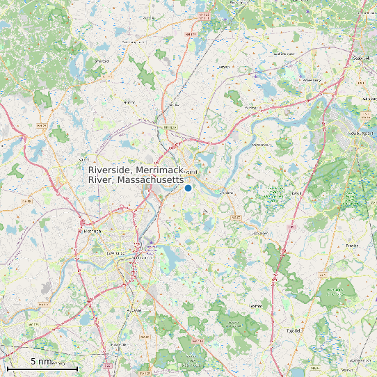 Map of Riverside, Merrimack River, Massachusetts Tide Prediction Station